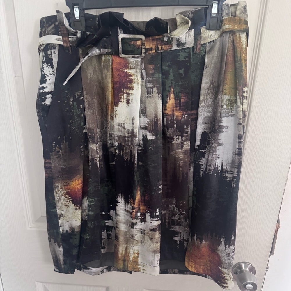Pauw Amsterdam Belted Abstract Asymmetric Lagenlook Bubble Skirt - Size 4